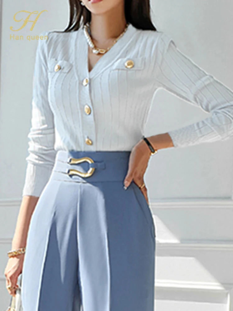 Women's Chic V-Neck Knit Cardigan