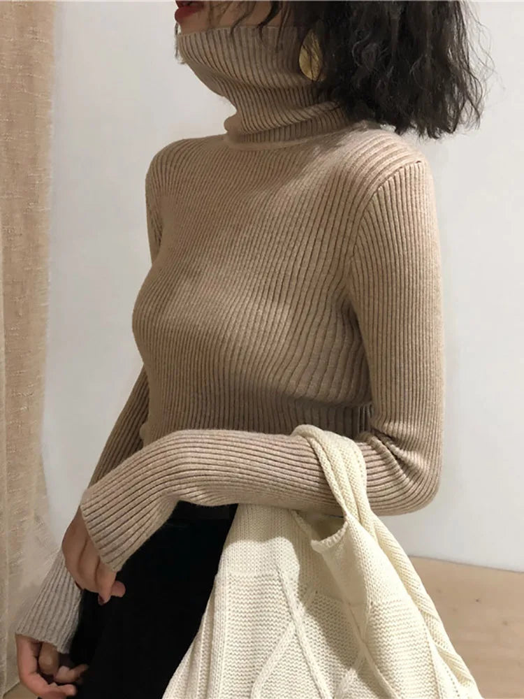Women’s Turtleneck Sweater – Soft Warm Knit Pullover