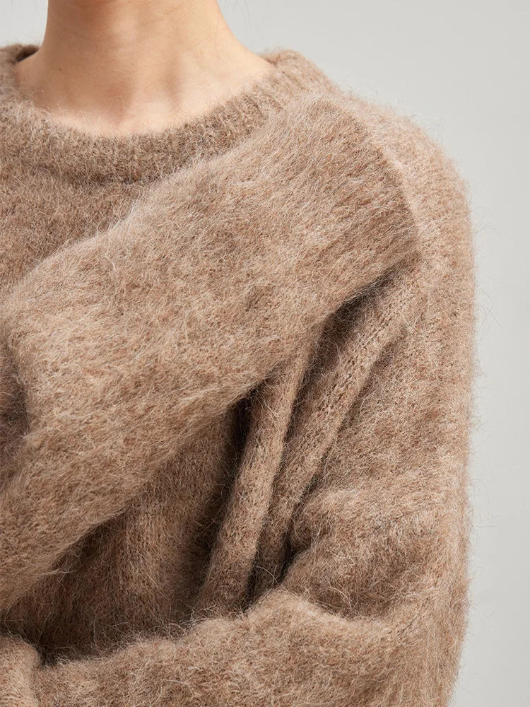Women’s Warm Alpaca Sweater – Soft Knit Pullover for Fall & Winter