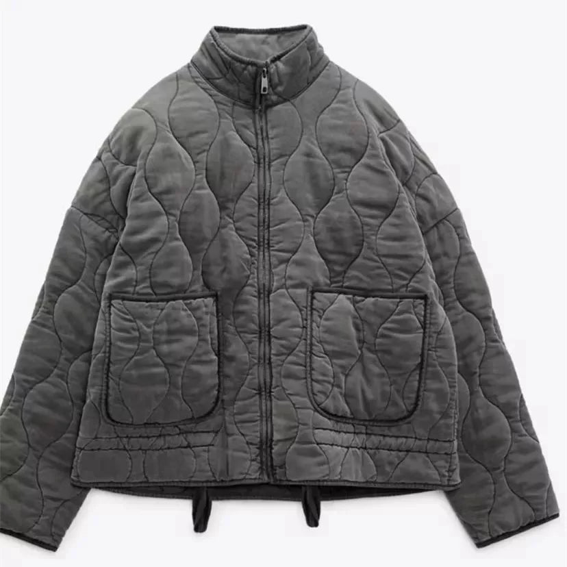 Women’s Polyester Puffer Jacket – Lightweight Warm Padded Coat