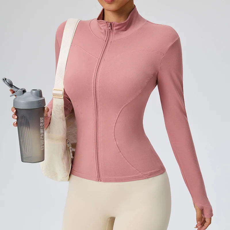 Women’s Fitness Jacket – Lightweight Zip-Up Workout Sports Jacket