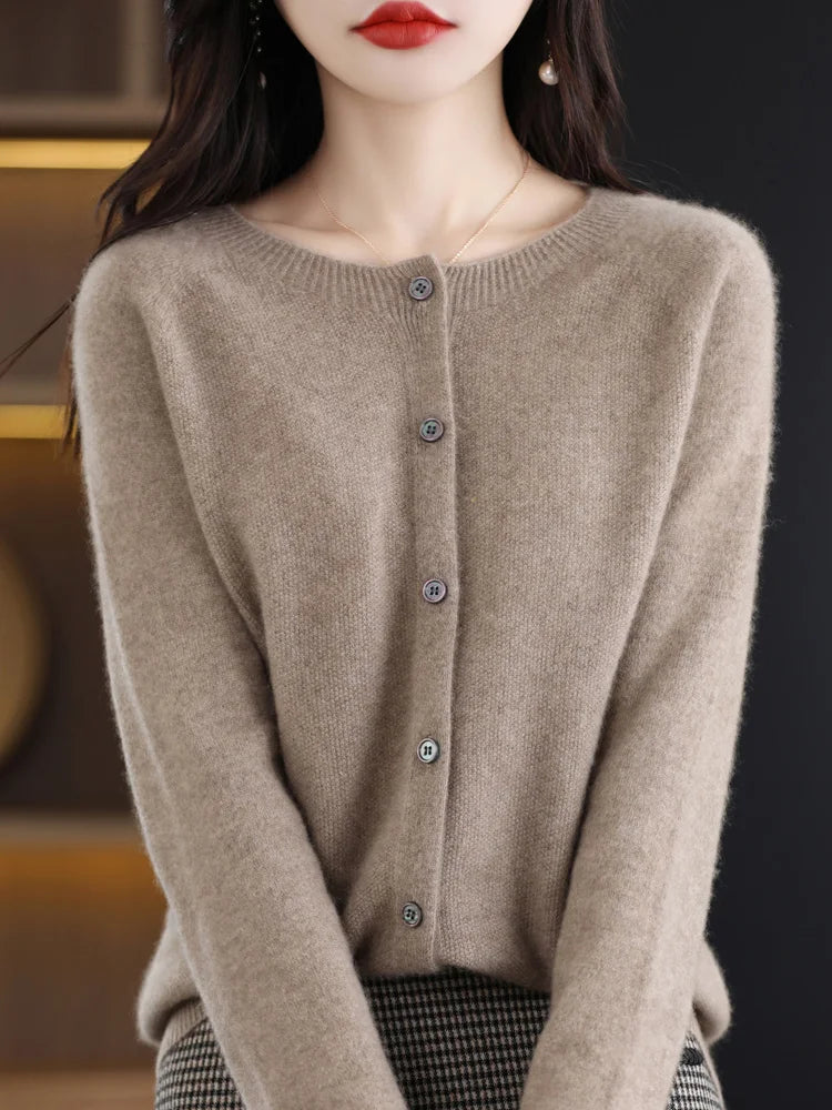 Women's Merino Wool Knit Cardigan