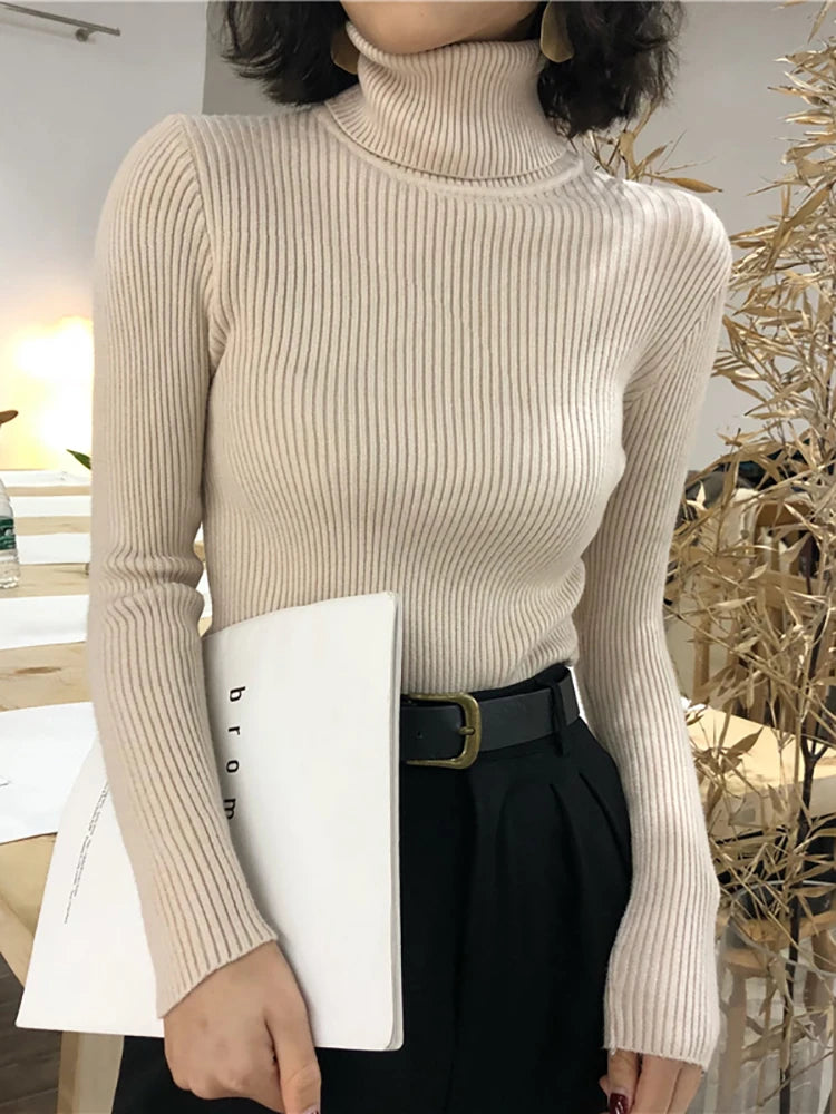 Women’s Turtleneck Sweater – Soft Warm Knit Pullover