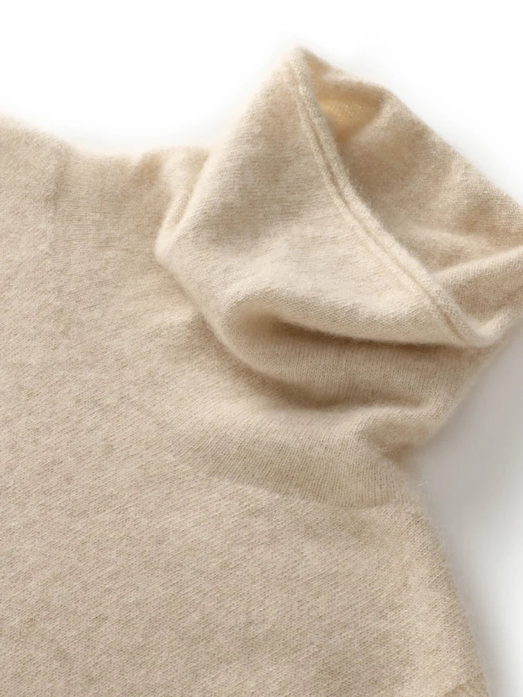 Women’s Merino Wool Sleeveless Sweater – Turtleneck Knit Pullover Vest
