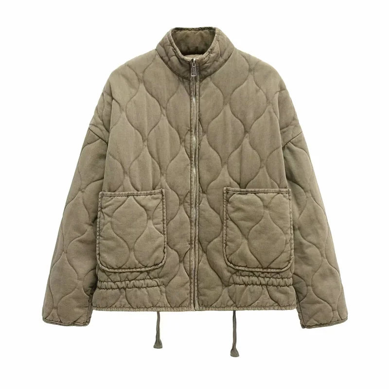 Women’s Polyester Puffer Jacket – Lightweight Warm Padded Coat