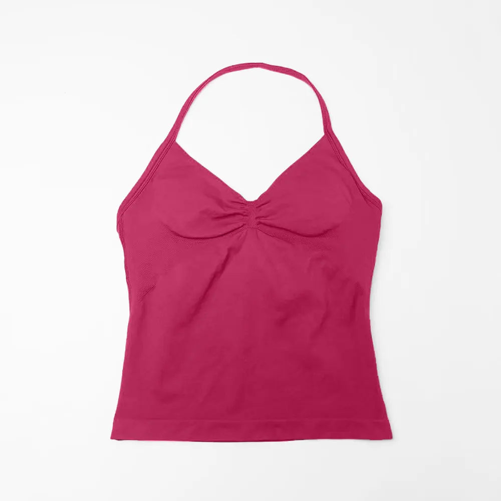 Women’s Longline Strappy Yoga Top – Sports Tank Vest for Workout & Fitness
