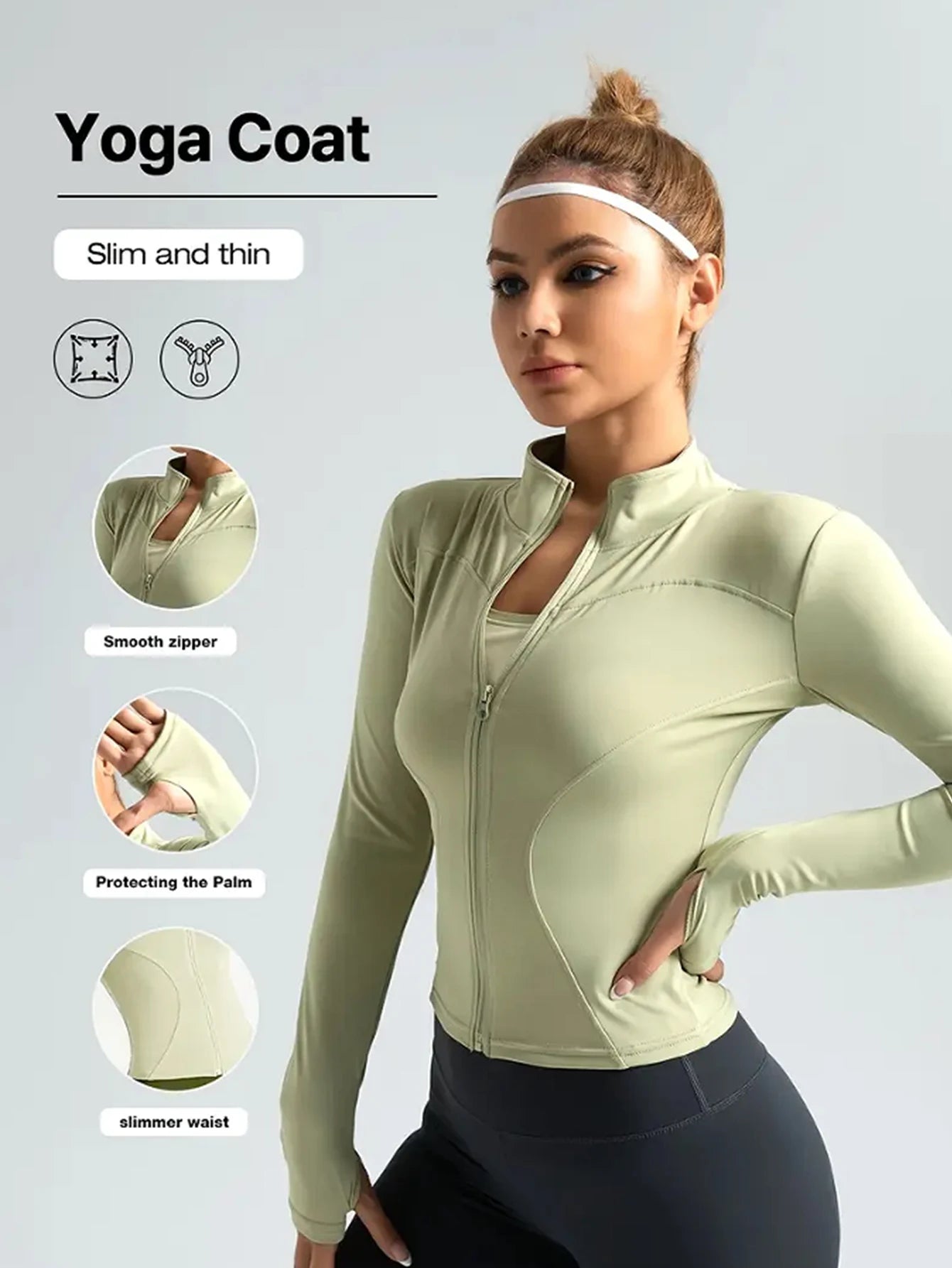 Women’s Fitness Jacket – Lightweight Zip-Up Workout Sports Jacket