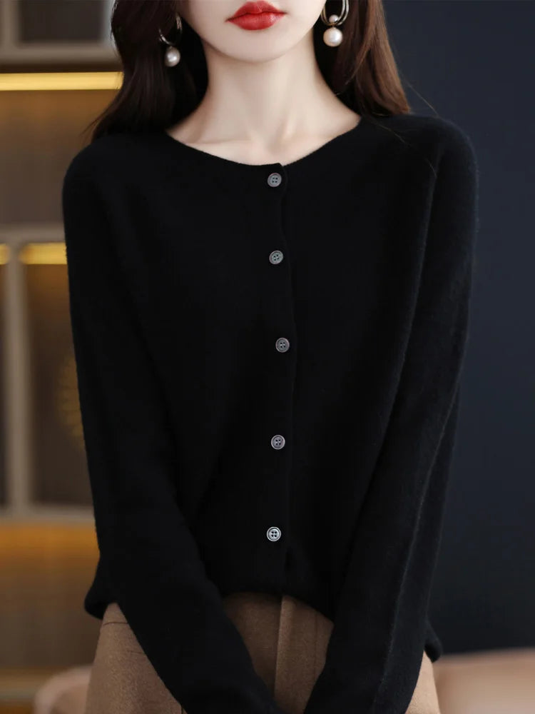 Women's Merino Wool Knit Cardigan