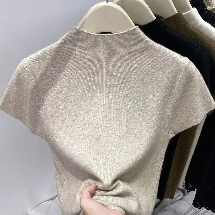 Women’s Lightweight Turtleneck Sweater – Solid Color Thin Knit Pullover Top