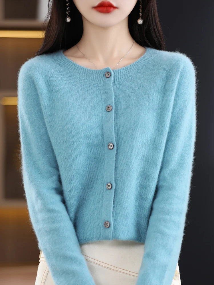 Women's Merino Wool Knit Cardigan