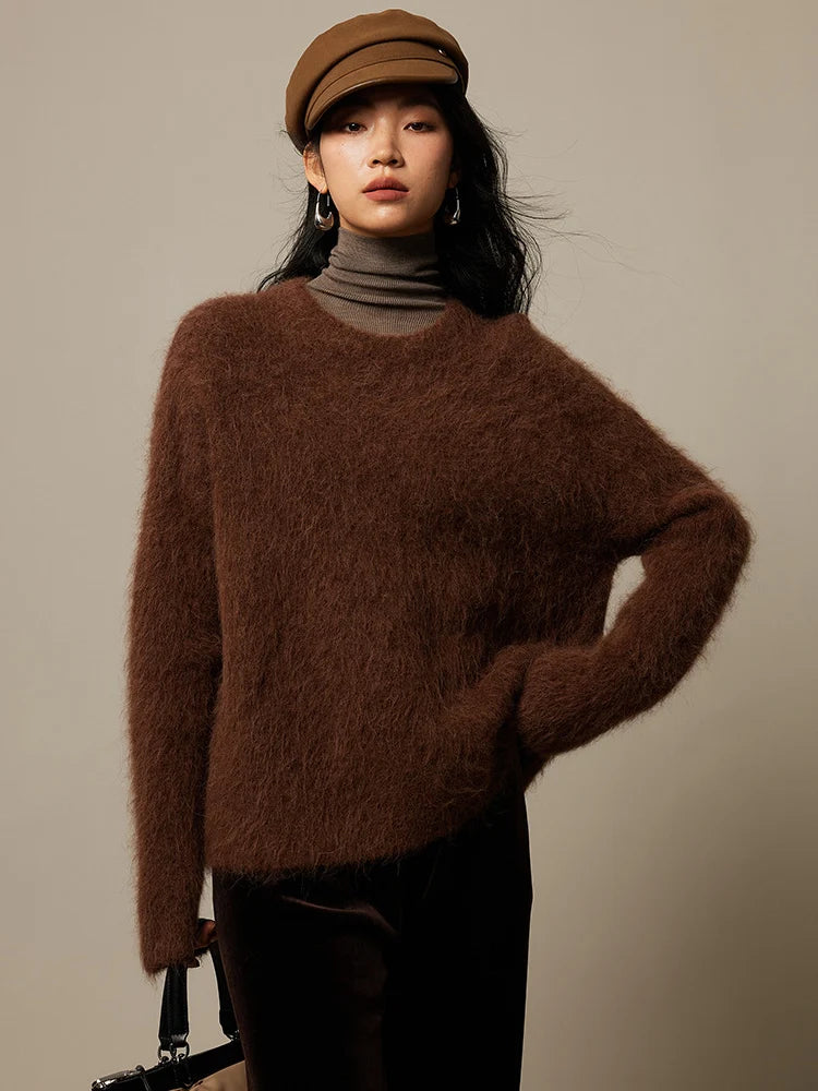 Women’s Warm Alpaca Sweater – Soft Knit Pullover for Fall & Winter