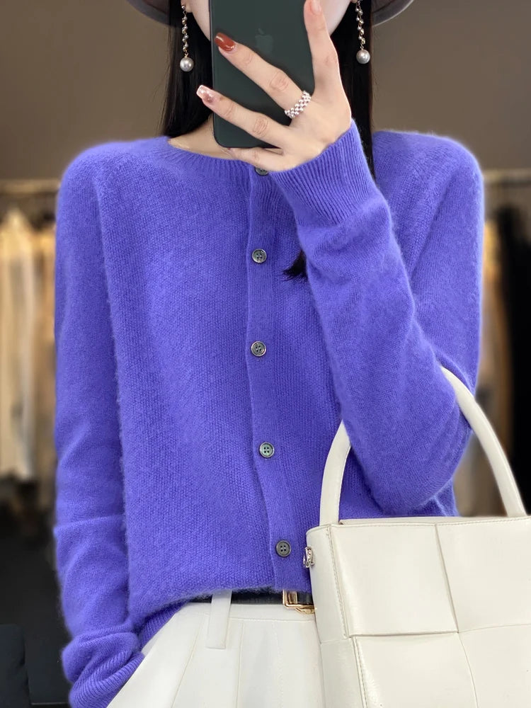 Women's Merino Wool Knit Cardigan