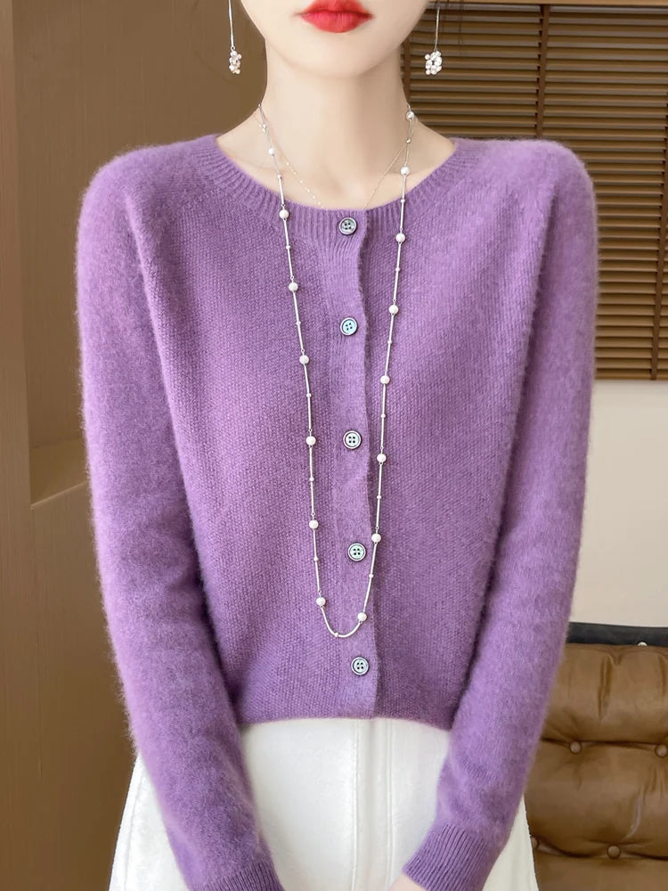 Women's Merino Wool Knit Cardigan