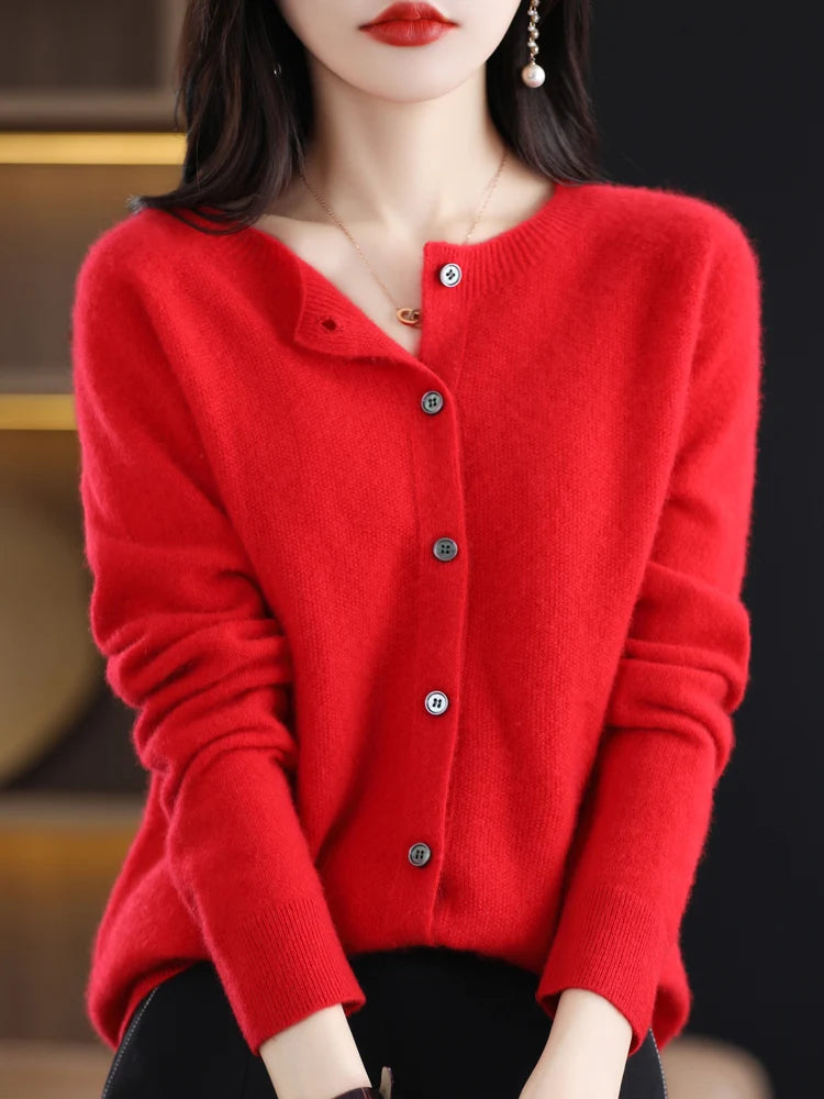 Women's Merino Wool Knit Cardigan