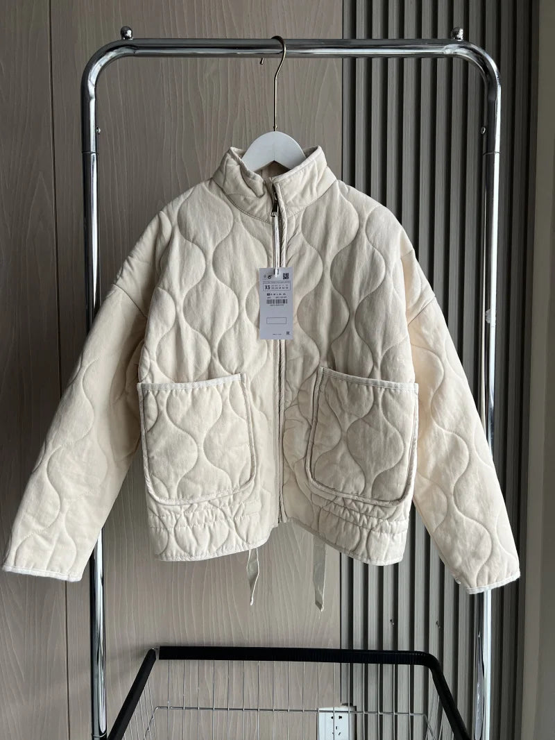 Women’s Polyester Puffer Jacket – Lightweight Warm Padded Coat