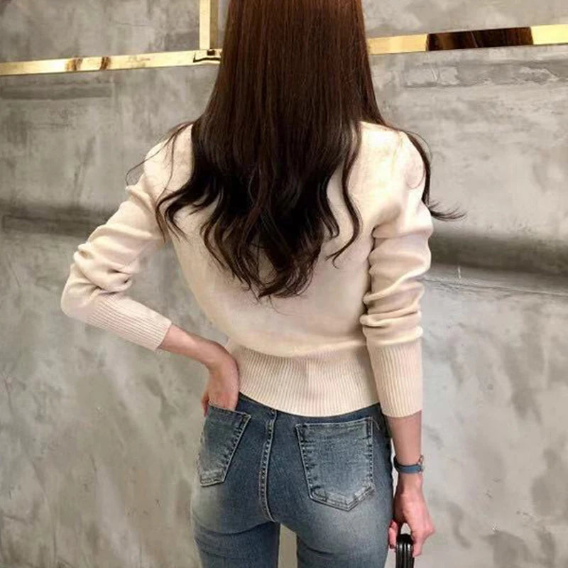 Women’s Long Sleeve Cardigan Sweater – Elegant Autumn Knit Open Front Jacket