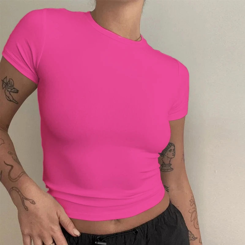 Women’s Slim Fit Short Sleeve T-Shirt – Casual Fitted Top