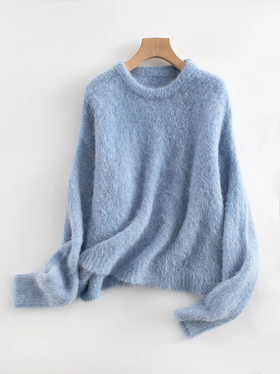 Women’s Warm Alpaca Sweater – Soft Knit Pullover for Fall & Winter