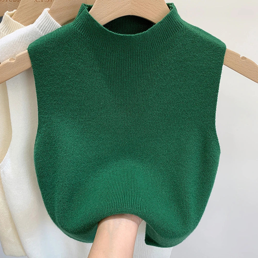 Women’s Solid Color Knit Tank Top – Sleeveless Sweater Vest Pullover