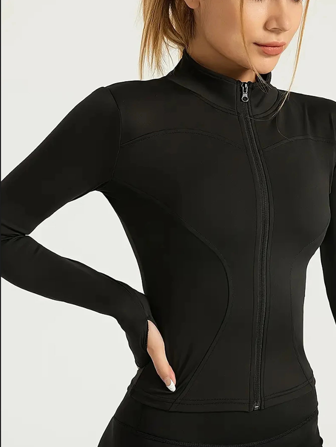 Women’s Fitness Jacket – Lightweight Zip-Up Workout Sports Jacket