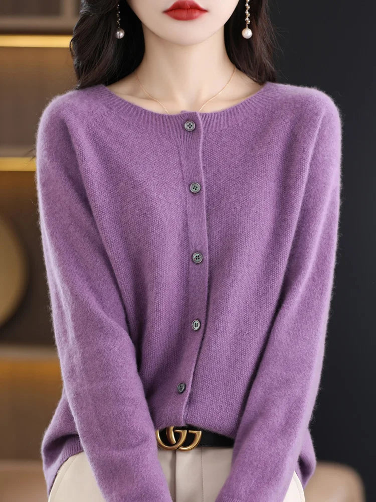 Women's Merino Wool Knit Cardigan