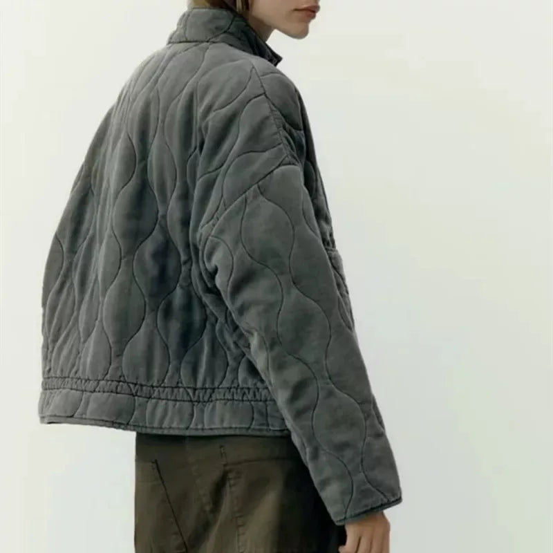Women’s Polyester Puffer Jacket – Lightweight Warm Padded Coat