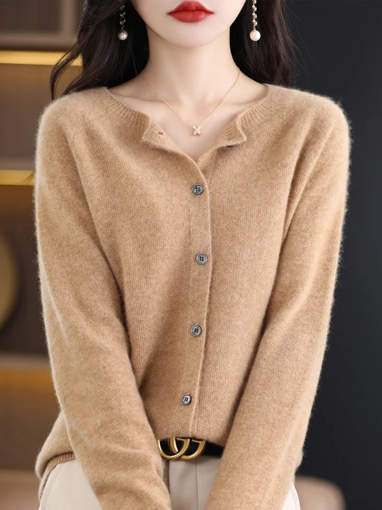 Women's Merino Wool Knit Cardigan
