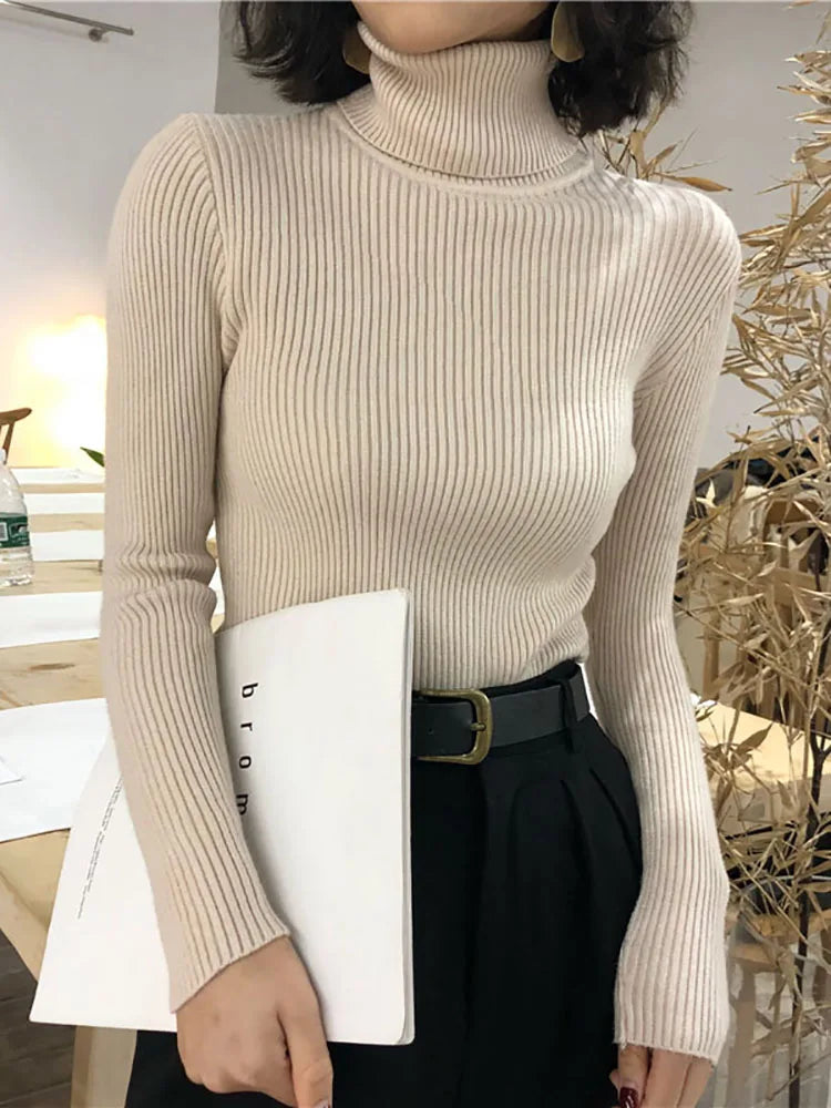 Women’s Turtleneck Sweater – Soft Warm Knit Pullover