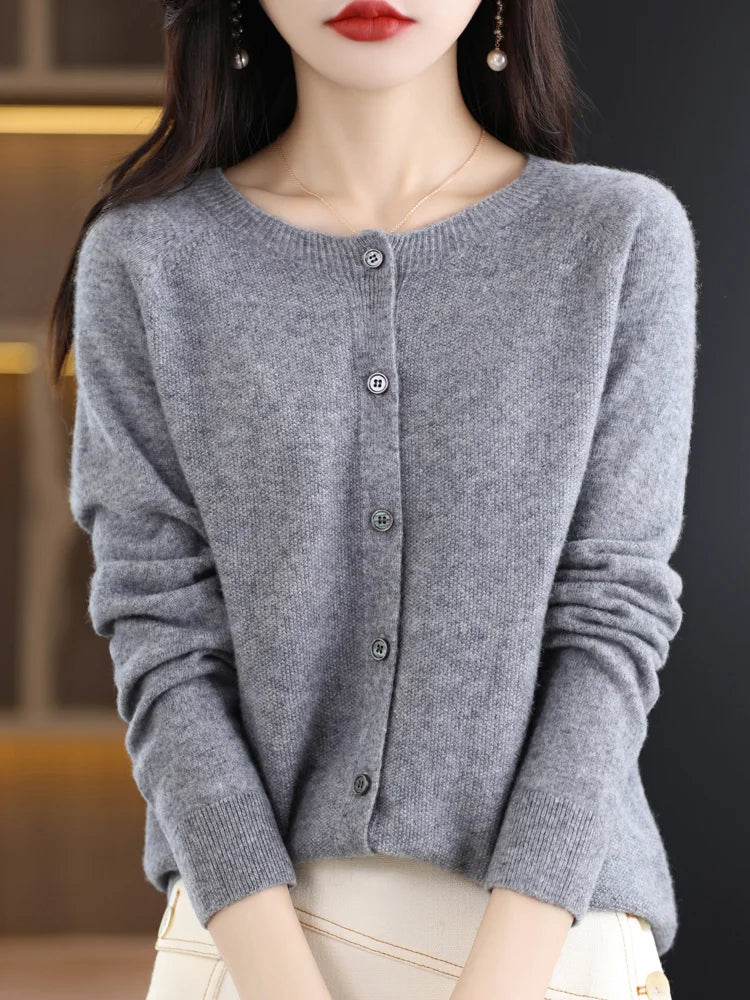 Women's Merino Wool Knit Cardigan