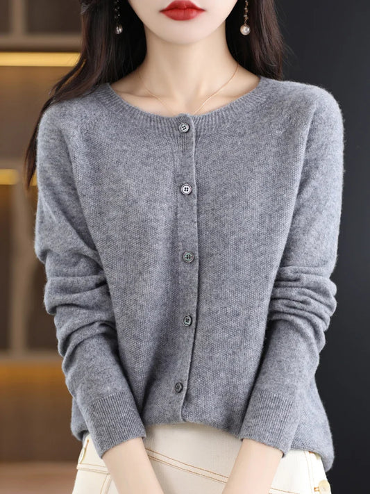 Women's Merino Wool Knit Cardigan