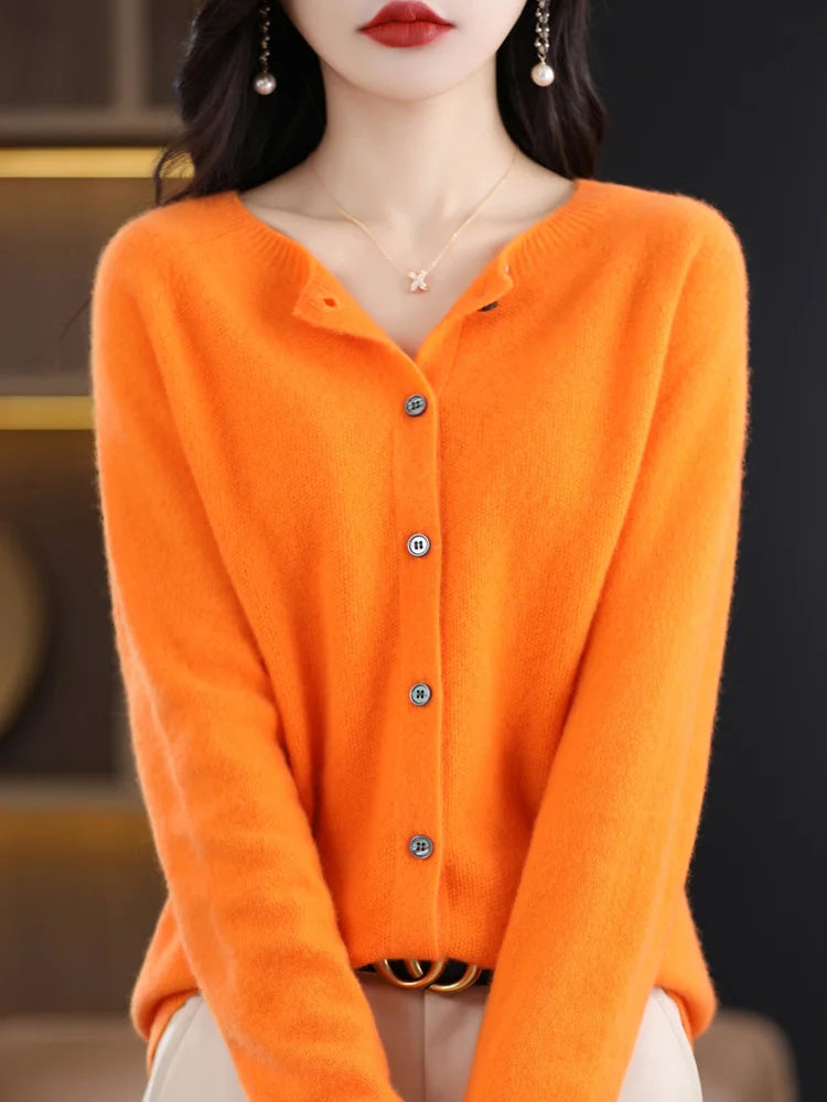 Women's Merino Wool Knit Cardigan