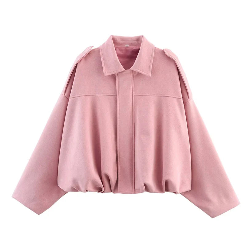 Women’s Fashion Bomber Jacket – Casual Lightweight Zip-Up Coat