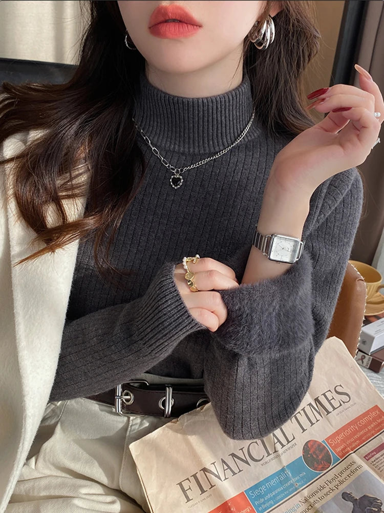 Women’s Turtleneck Winter Sweater – Warm Soft Knit Pullover