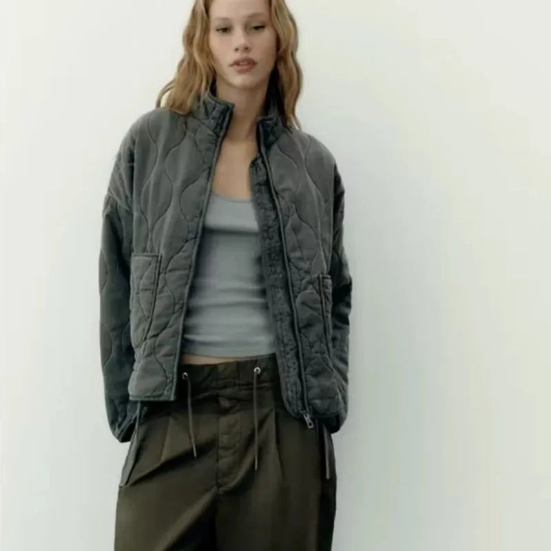 Women’s Polyester Puffer Jacket – Lightweight Warm Padded Coat