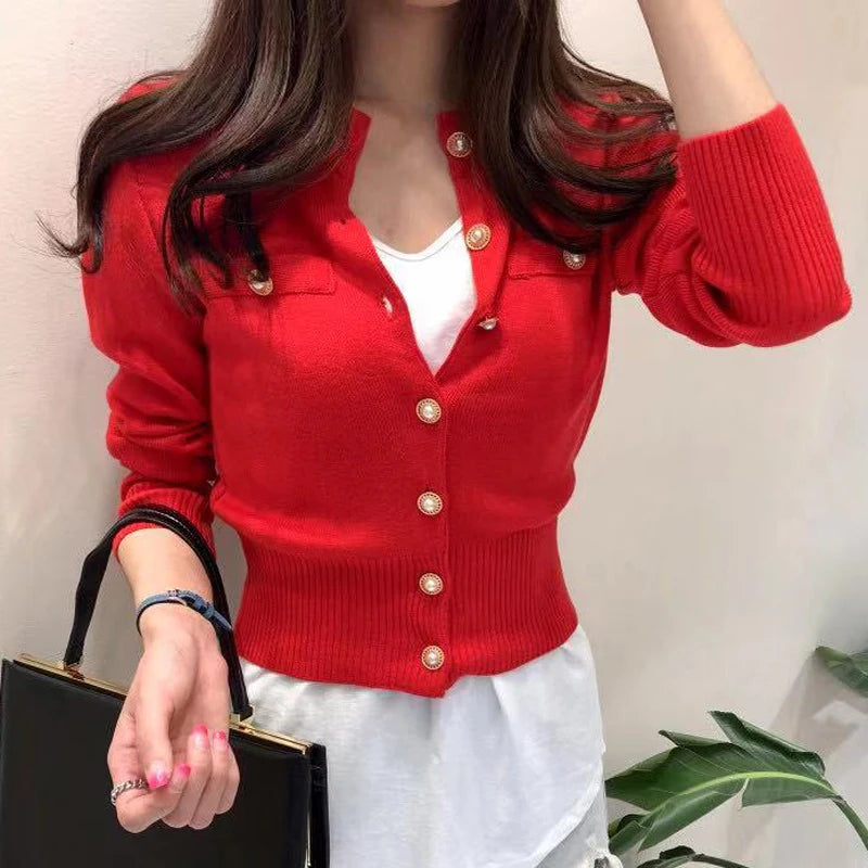 Women’s Long Sleeve Cardigan Sweater – Elegant Autumn Knit Open Front Jacket