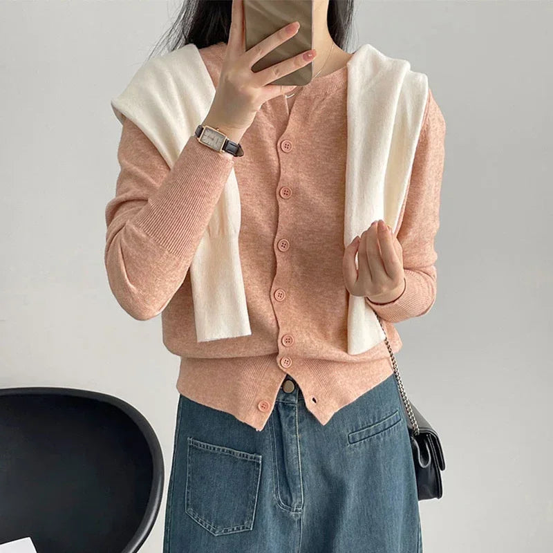 Women’s Cashmere Knit Sweater – Soft Fleece Loose Fit Short Pullover