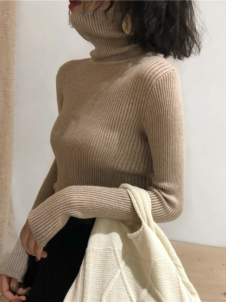 Women’s Turtleneck Sweater – Soft Warm Knit Pullover