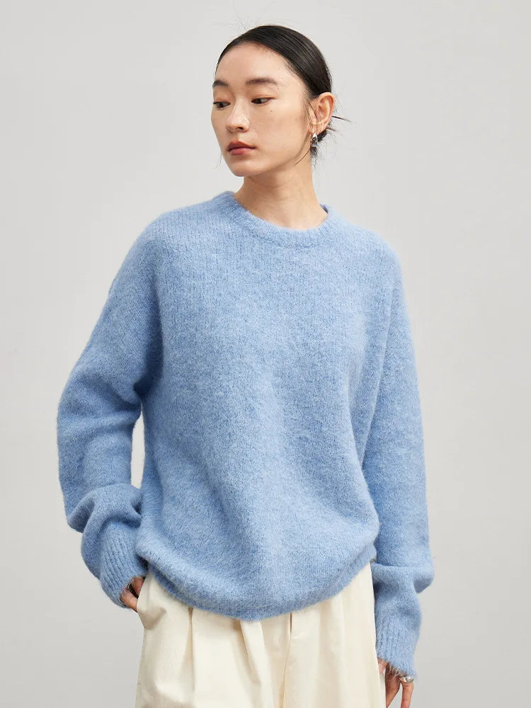 Women’s Warm Alpaca Sweater – Soft Knit Pullover for Fall & Winter