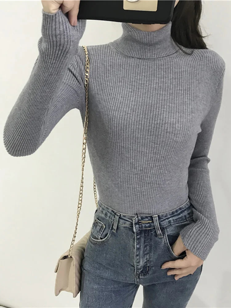 Women’s Turtleneck Sweater – Soft Warm Knit Pullover