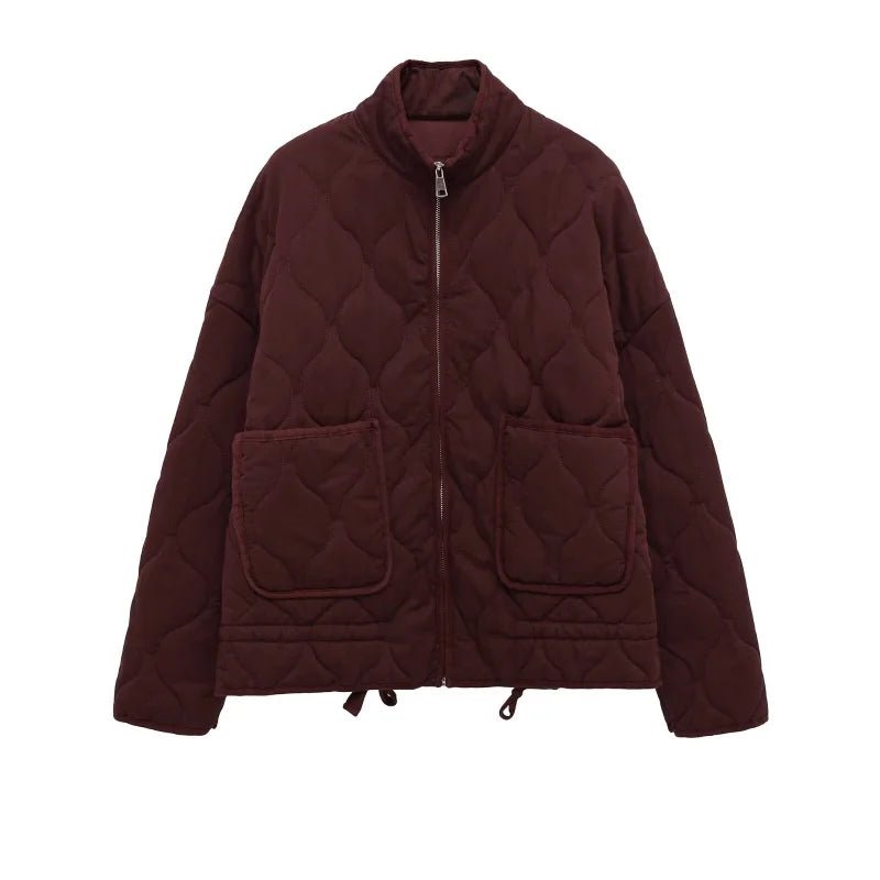 Women’s Polyester Puffer Jacket – Lightweight Warm Padded Coat