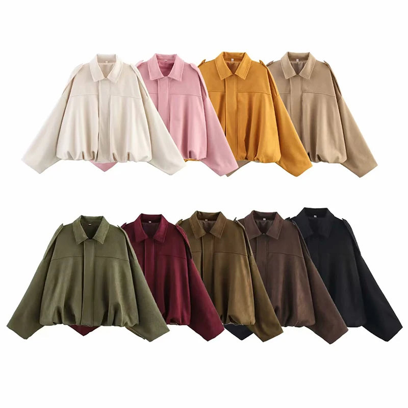 Women’s Fashion Bomber Jacket – Casual Lightweight Zip-Up Coat