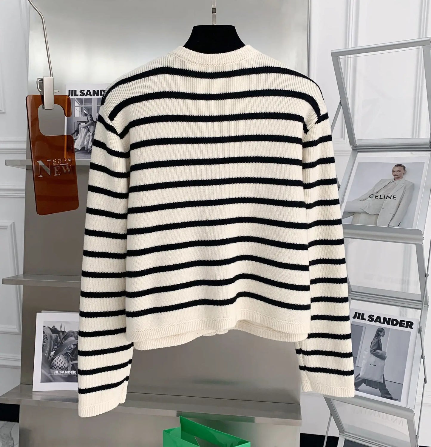 Women’s Striped Knit Cardigan – Stylish Button-Up Sweater Jacket