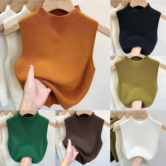 Women’s Solid Color Knit Tank Top – Sleeveless Sweater Vest Pullover