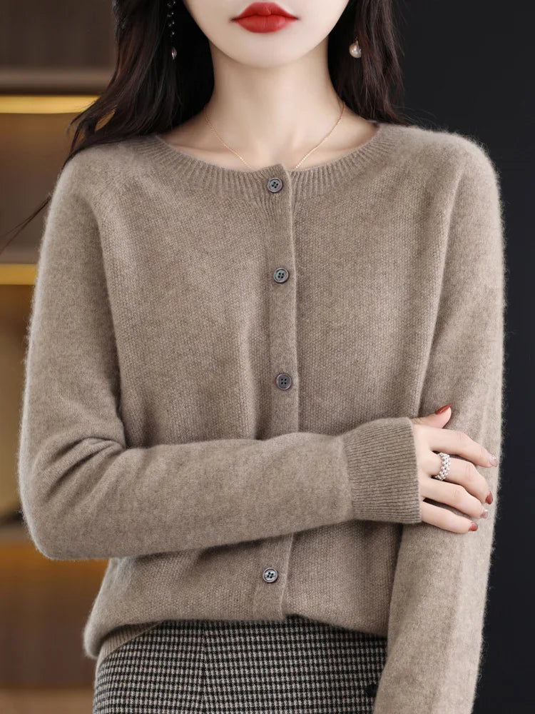 Women's Merino Wool Knit Cardigan