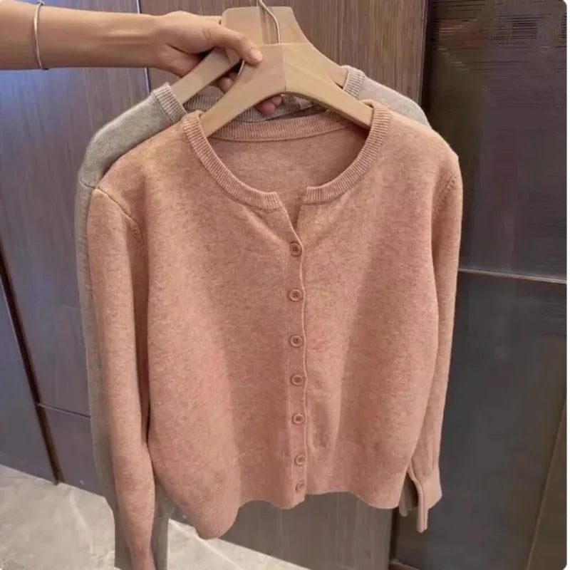 Women’s Cashmere Knit Sweater – Soft Fleece Loose Fit Short Pullover
