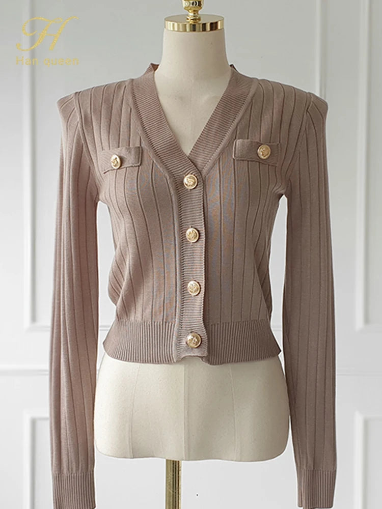 Women's Chic V-Neck Knit Cardigan