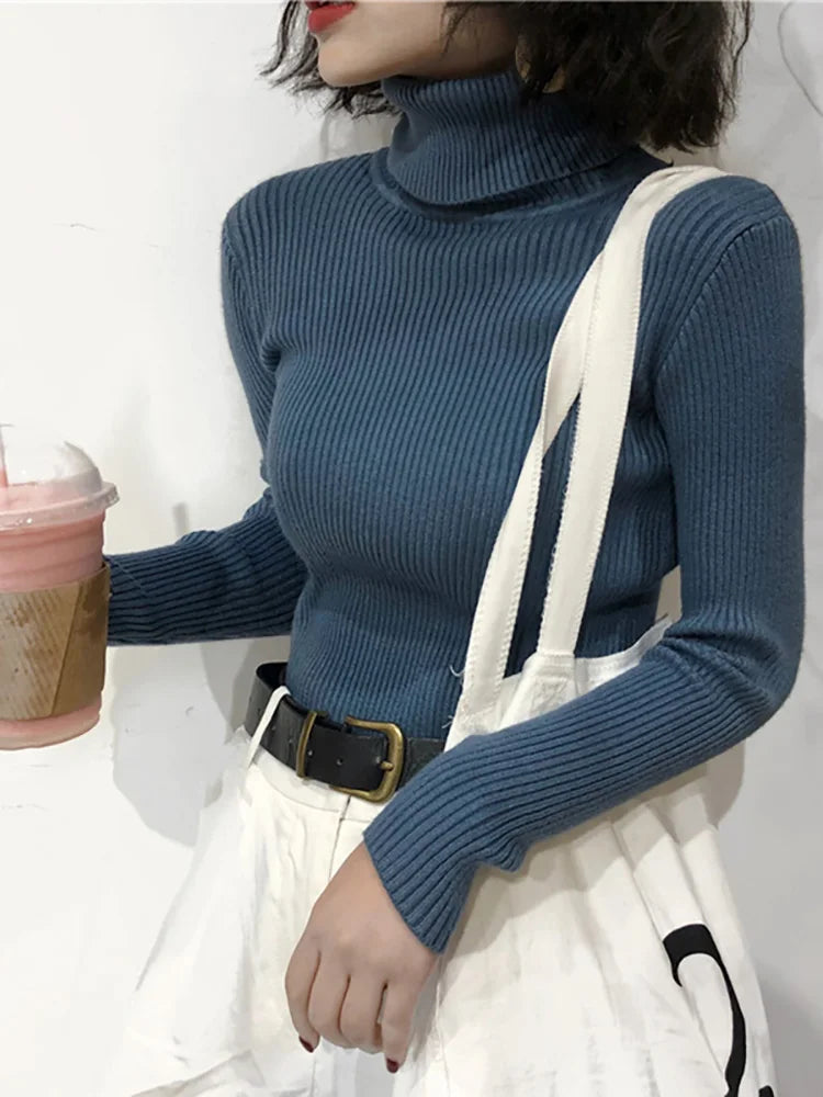Women’s Turtleneck Sweater – Soft Warm Knit Pullover