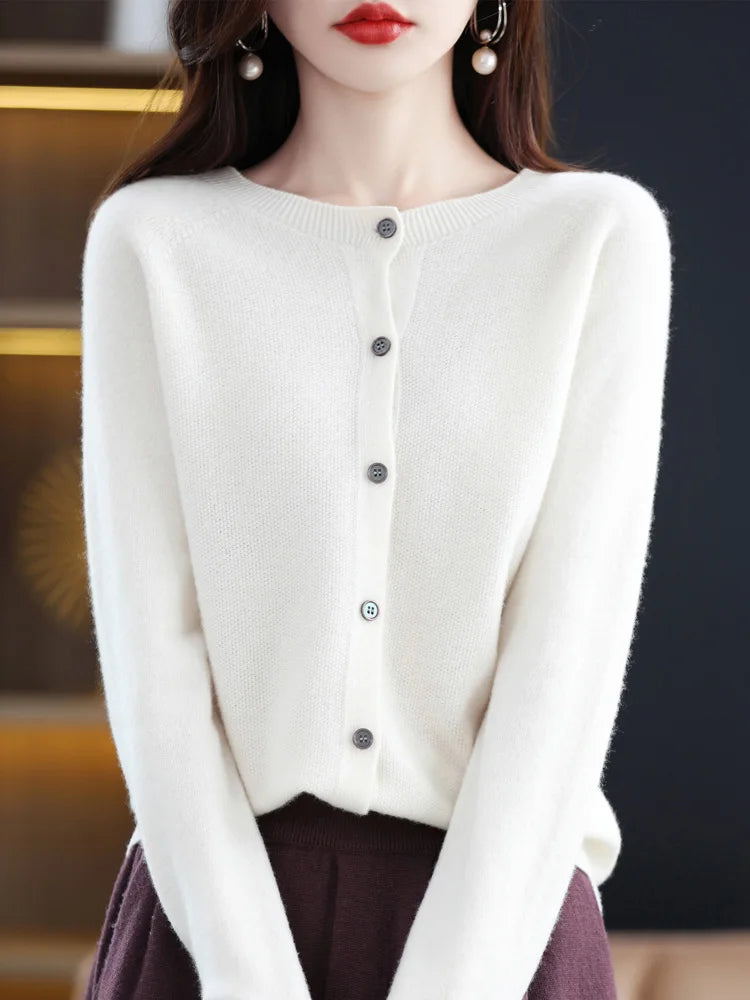 Women's Merino Wool Knit Cardigan