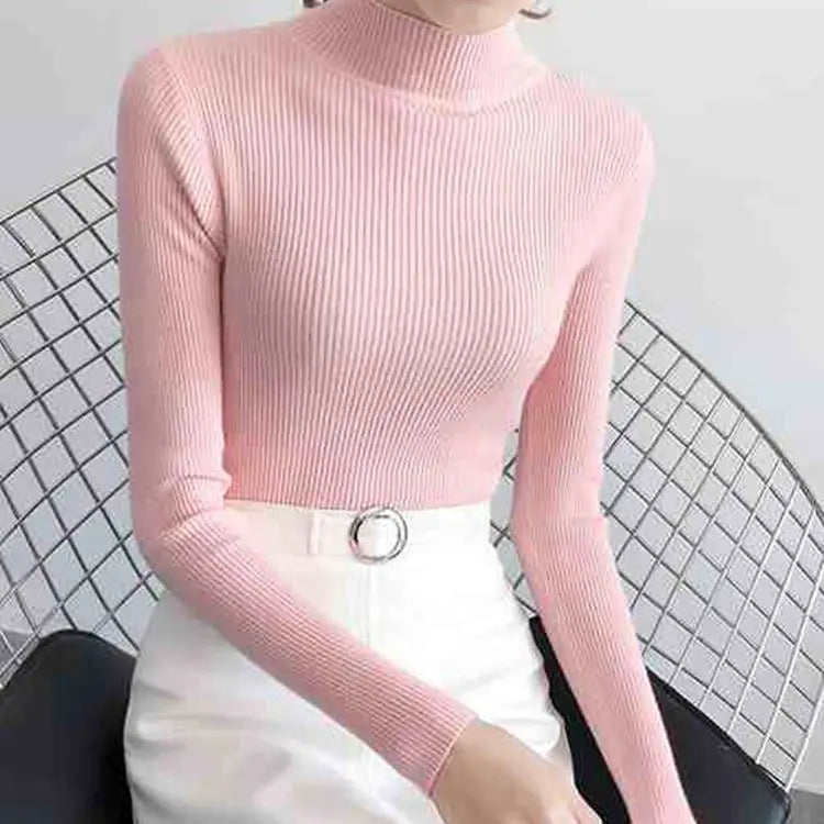 Women’s Mock Neck Winter Sweater – Warm Cozy Knit Pullover