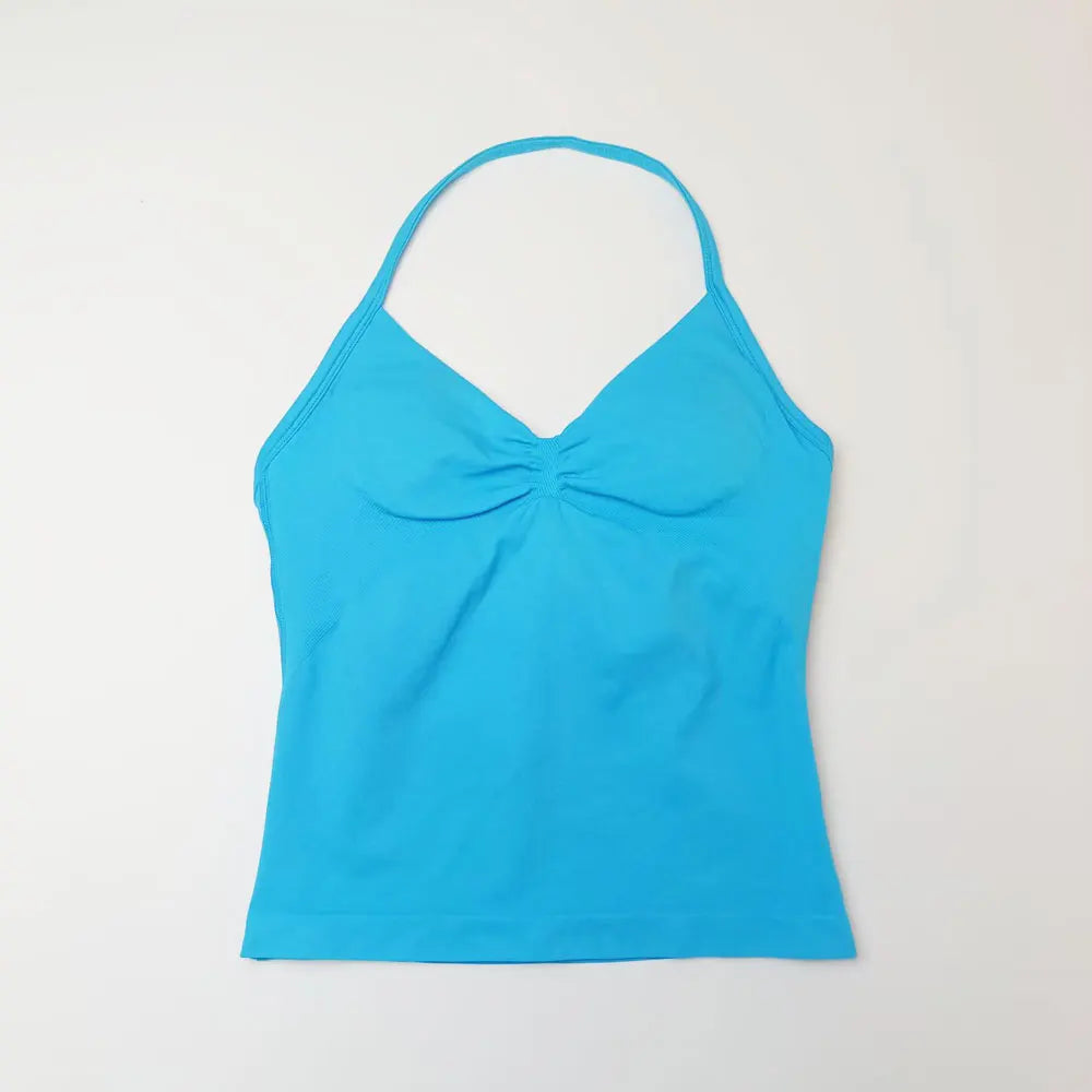 Women’s Longline Strappy Yoga Top – Sports Tank Vest for Workout & Fitness